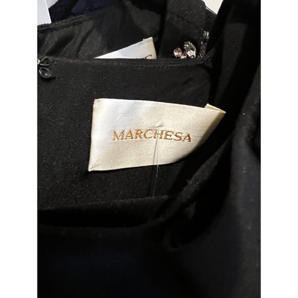 Marchesa Black 100% Silk Designer Sheath Dress $795 - Picture 9 of 10